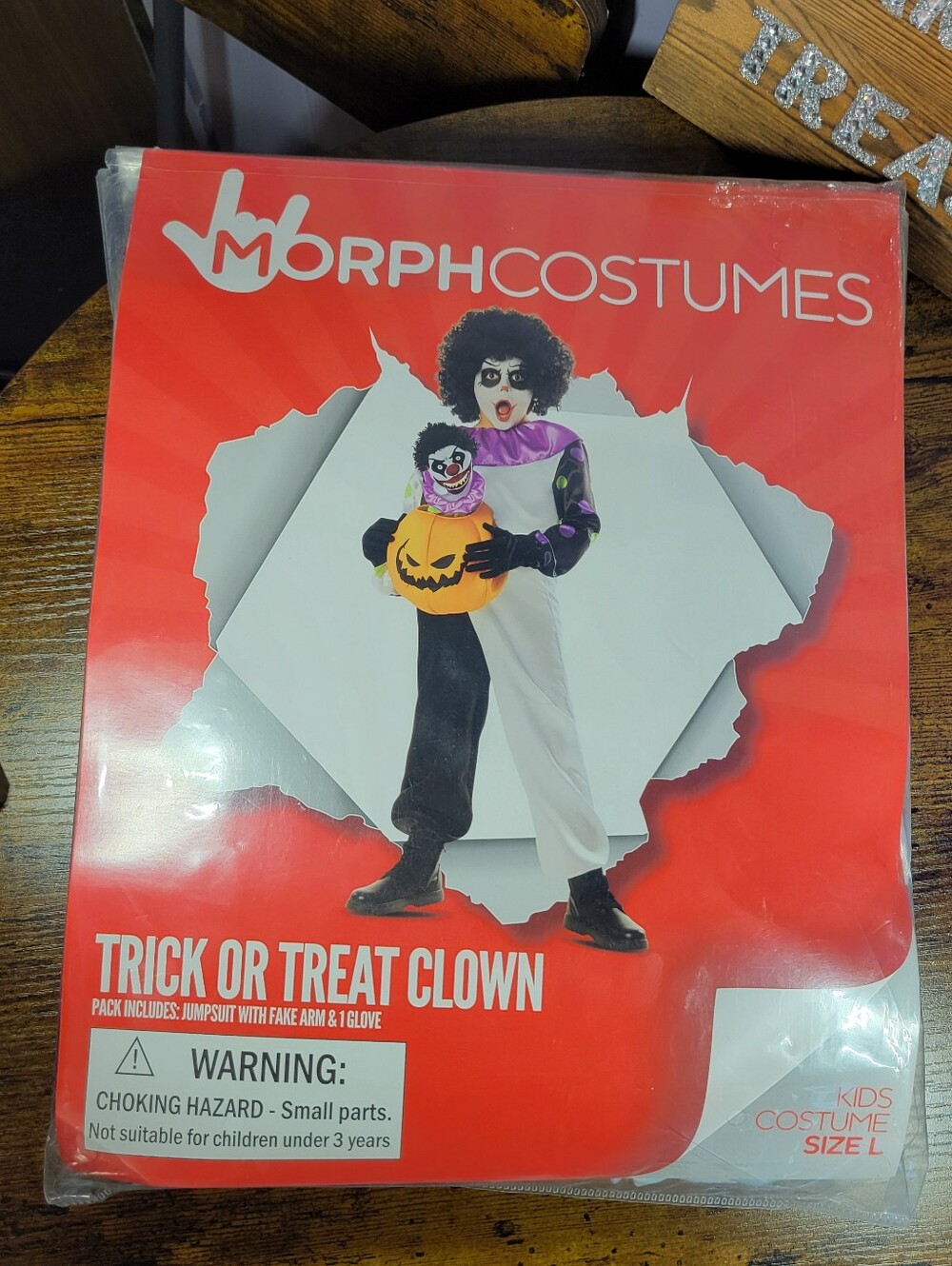 Morph Costumes Kids size large Trick or Treat Clown Costume -